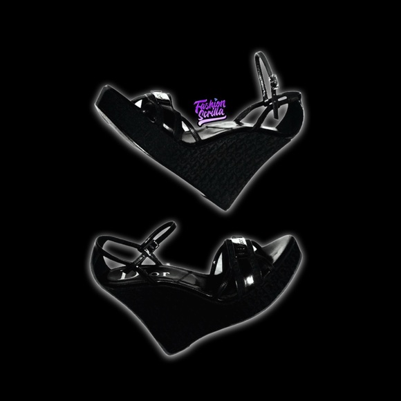 DIOR Black Diorissimo Oblique Monogram Trotter Logo Platform Sandal Wedge Heels - Picture 3 of 13
